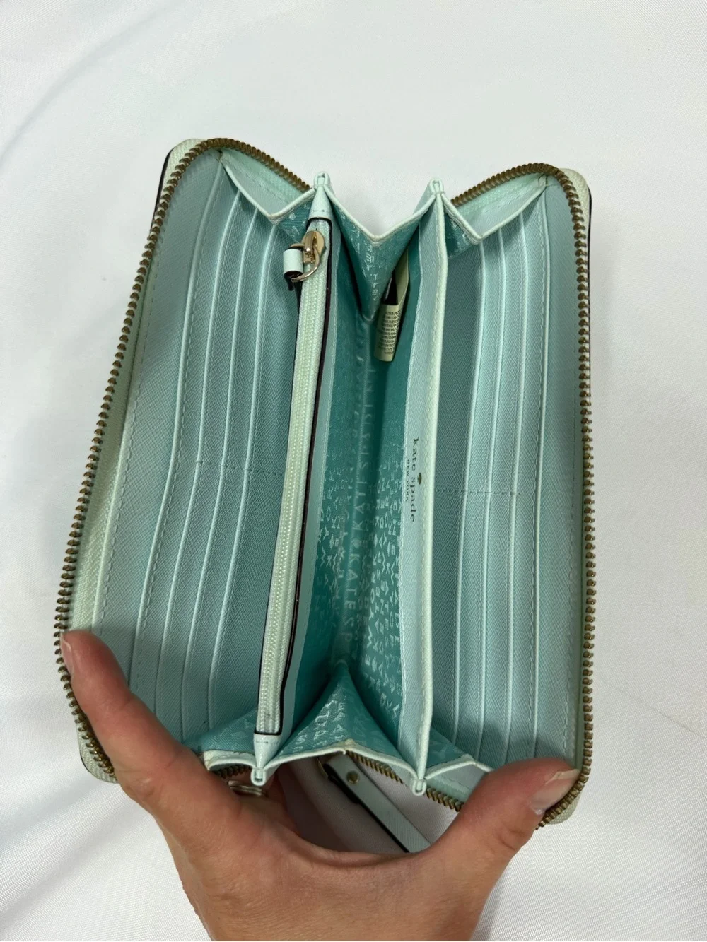Kate Spade | Newburry Lane Talla Leather Wallet Light Blue Zipper
